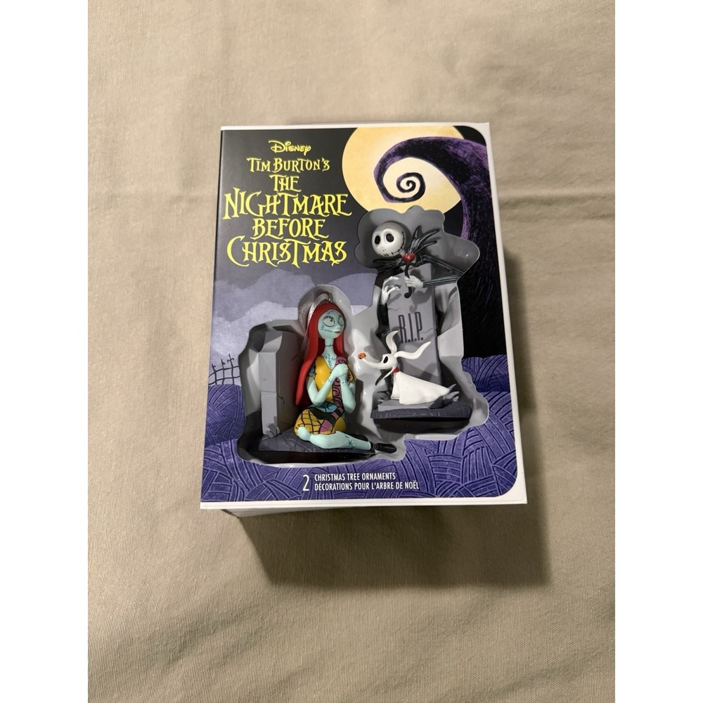 Hallmark NIGHTMARE BEFORE CHRISTNMAS Jack & Sally 2 ornament box set, NIB